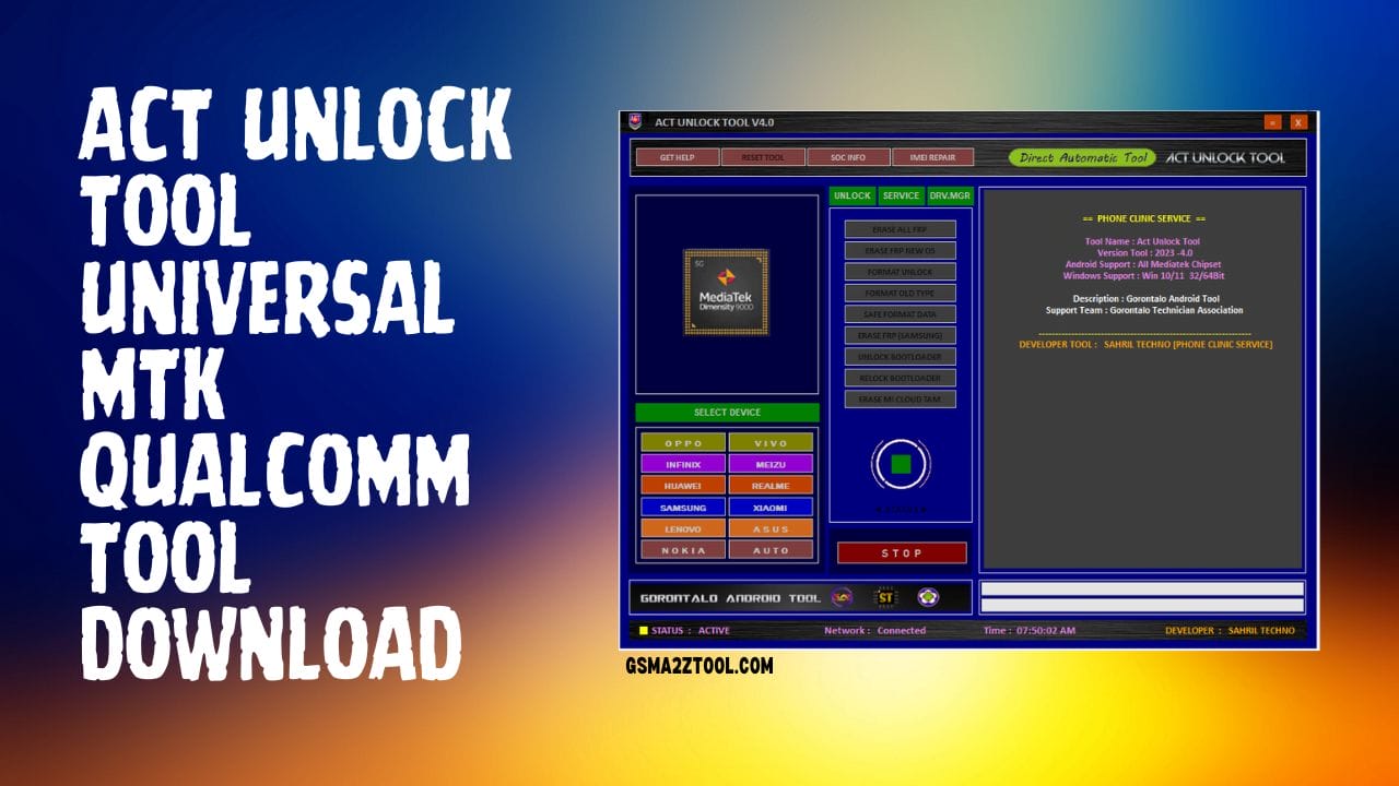 Act unlock tool v5. 5 universal for mtk and qualcomm tool