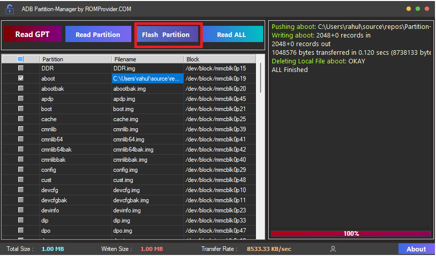 Adb partition manager tool Adb partition manager tool
