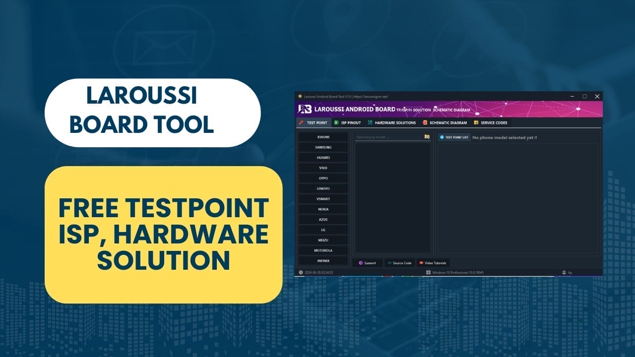 Laroussi board tool v1. 1 free testpoint, isp, hardware solution