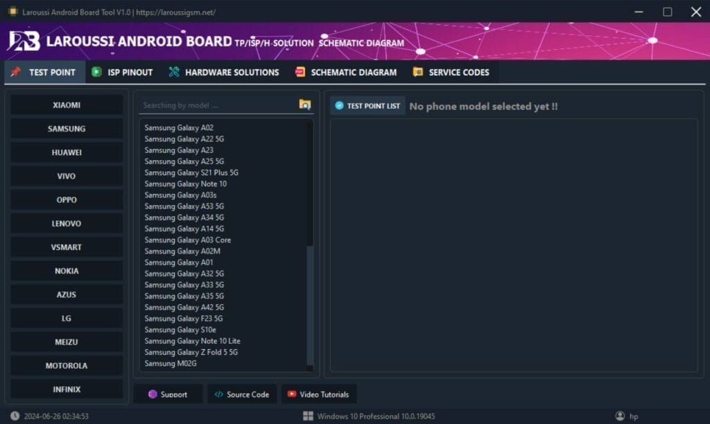 Laroussi board tool v1. 1 free testpoint, isp, hardware solution