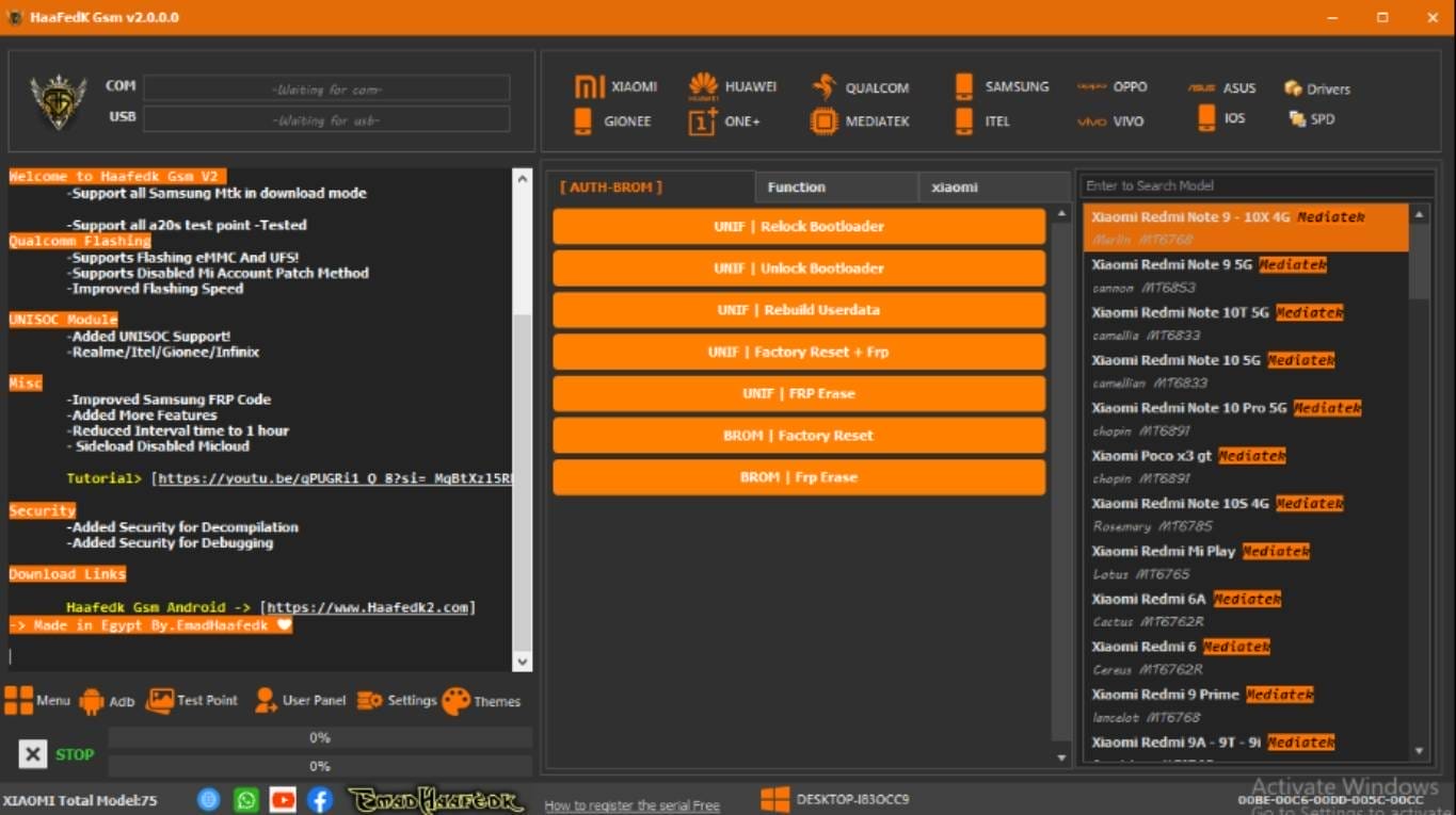 Haafedk gsm tool v2. 0. 0. 0 unisoc/qualcomm/mediatek