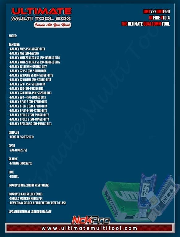 Umt qcfire tool v10. 4 samsung xiaomi zte