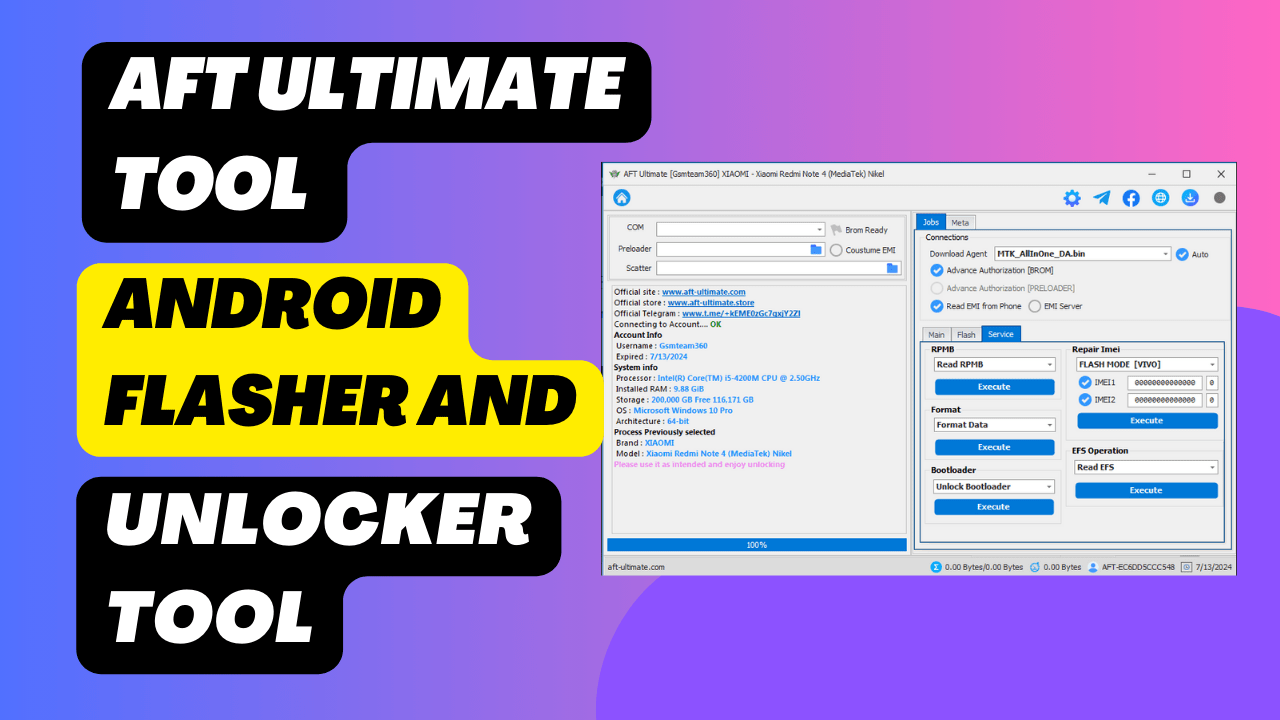 Aft ultimate tool v1. 7 android flasher and unlocker tool