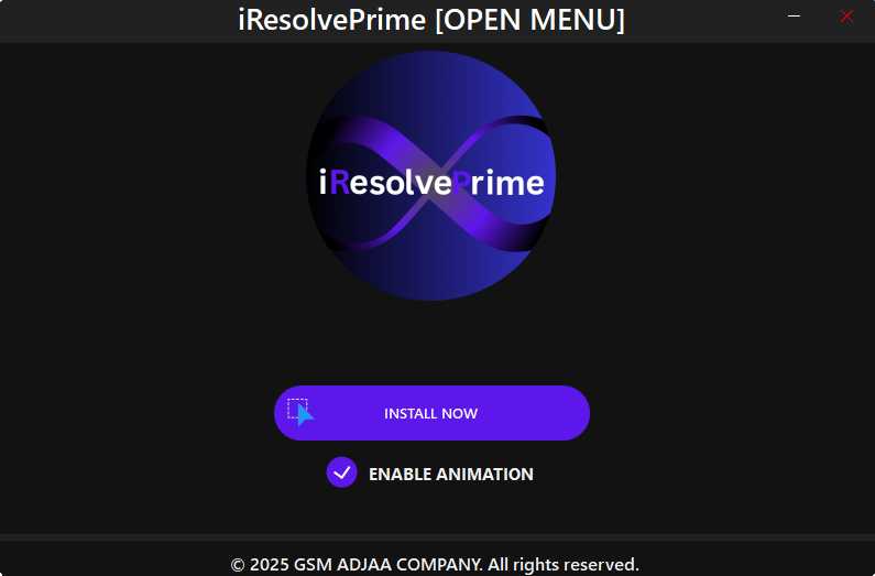 Iresolveprime (open menu) tool