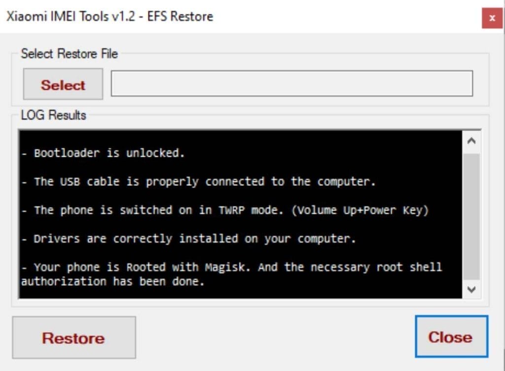 Efs restore Xiaomi imei tools