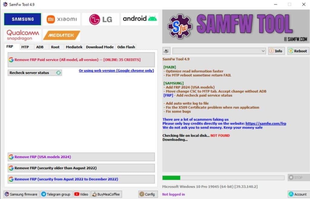 Samfw frp tool 4. 9 Samfw frp tool