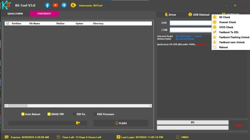 Ks tool v3. 0 qualcomm & fastboot Ks tool