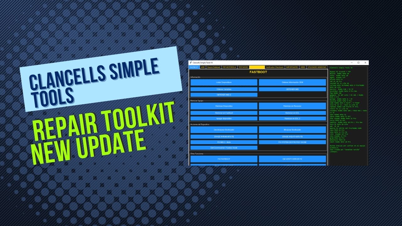 Clancells simple tools v5 repair toolkit new update Clancells simple tools v5 repair toolkit new update