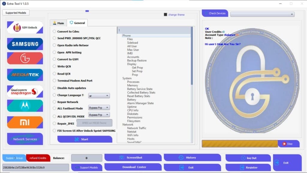 Extra tool for multi functional with official free login password Extra tool