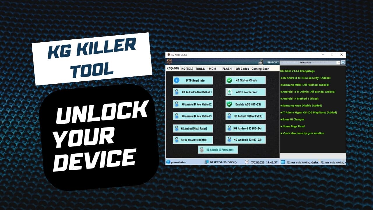 Kg killer tool v1. 1. 0 unlock your device