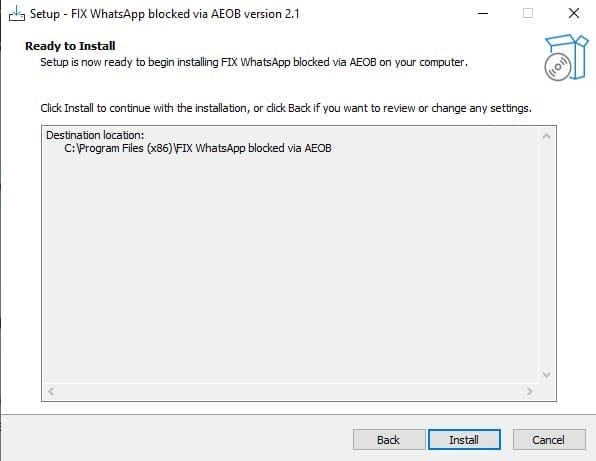 Fix Whatsapp Blocked Via Aeob Tool