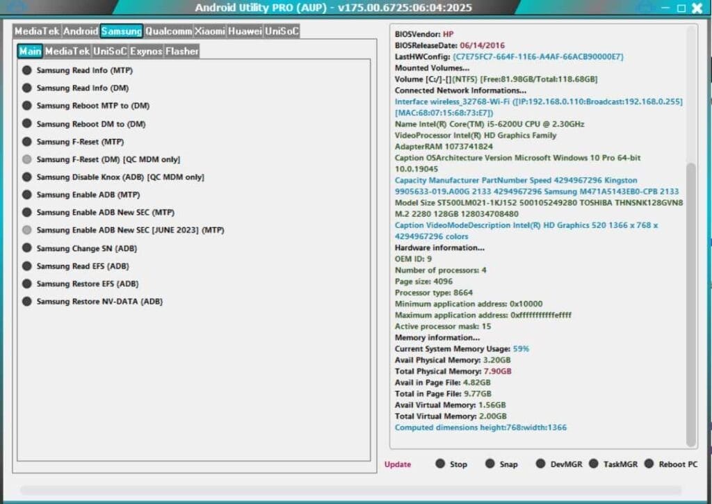 Android utility tool v200. 1 (mediatek/ android/ samsung /qualcomm) Android utility tool