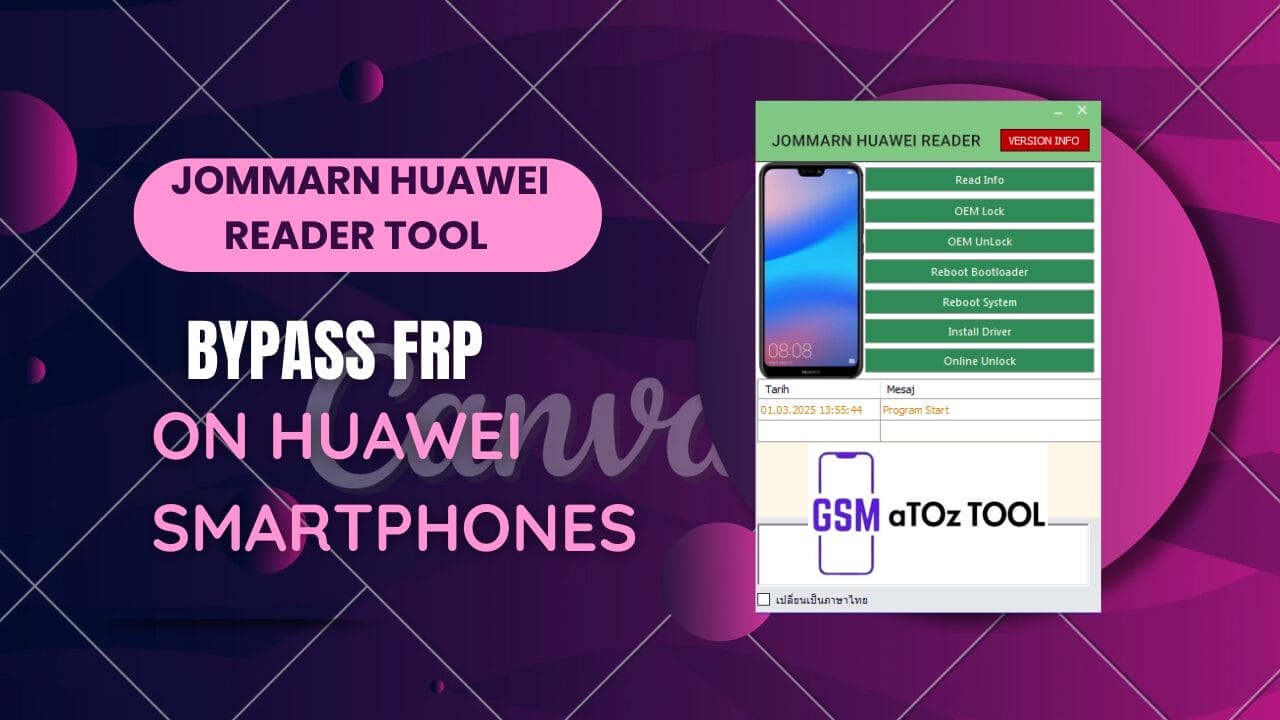 Jommarn huawei reader tool bypass frp on huawei