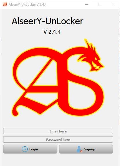 Alseery-unlocker tool v2. 4. 4 with loader file mobile unlocking tool Alseery-unlocker tool