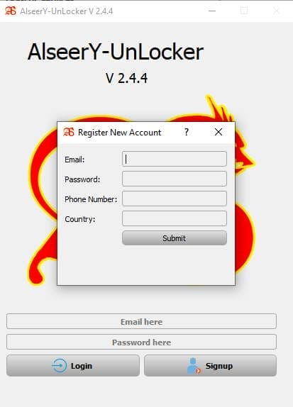 Alseery-unlocker tool v2. 4. 4 with loader file mobile unlocking tool A regestar 1