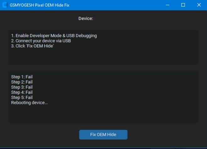 Gsmyogesh pixel oem hide fix tool