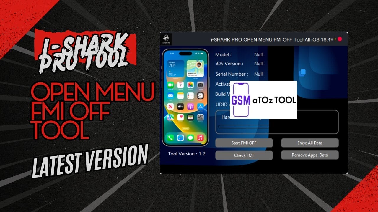 I-shark pro tool v1. 2 open menu fmi off tool