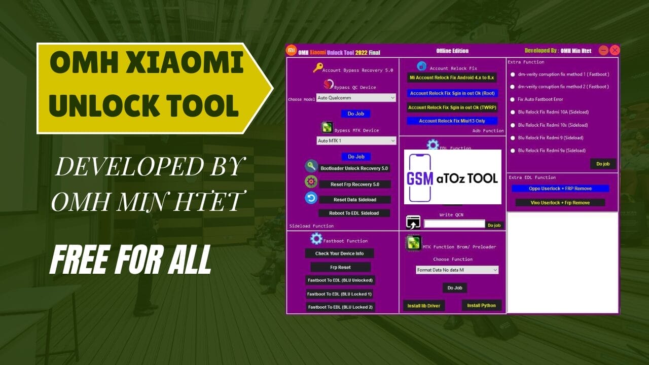 Omh xiaomi unlock tool developed by omh min htet