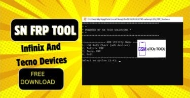 Sn frp tool for infinix and tecno devices