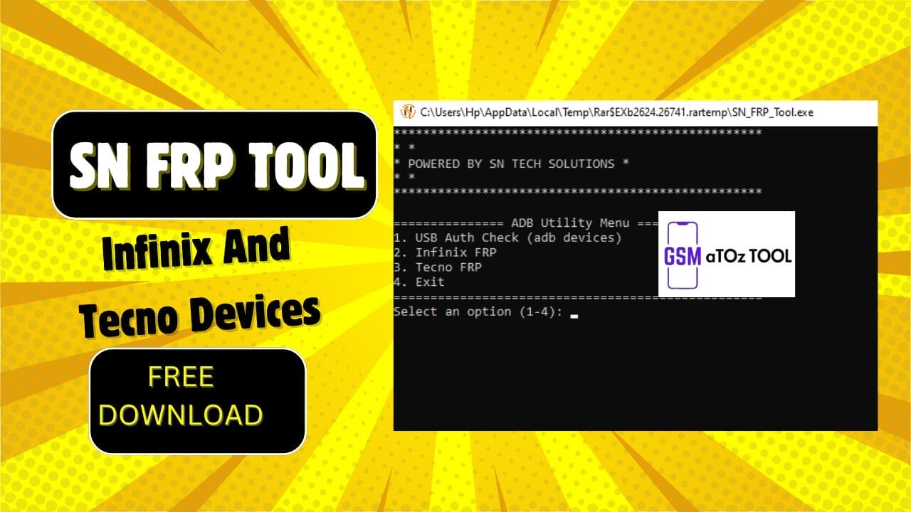 Sn frp tool for infinix and tecno devices