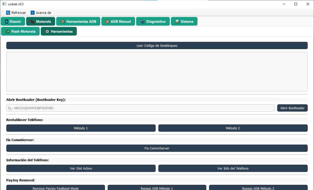 Codrak tool v0. 5 flashing/ unlocking & device management Codrak tool