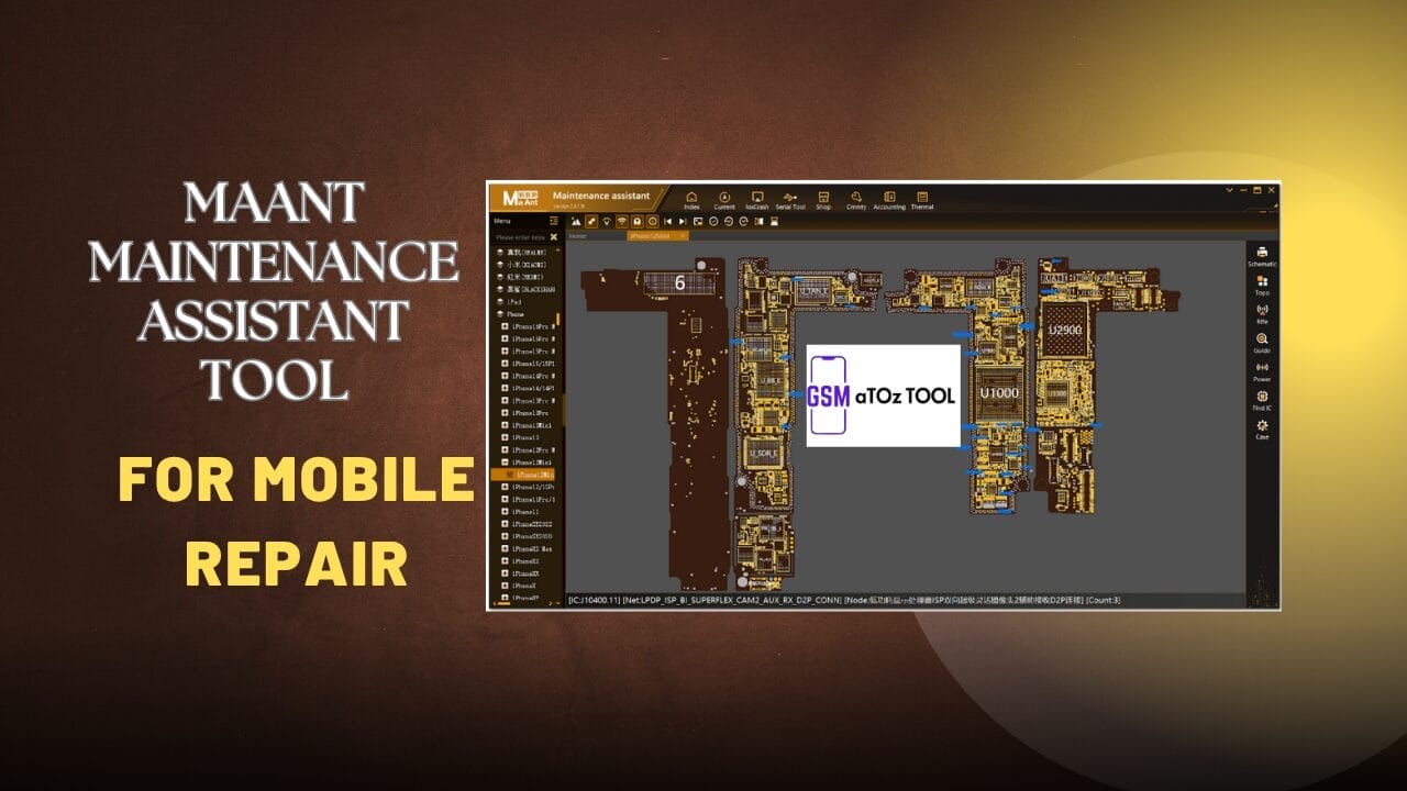 Maant maintenance assistant tool for mobile repair
