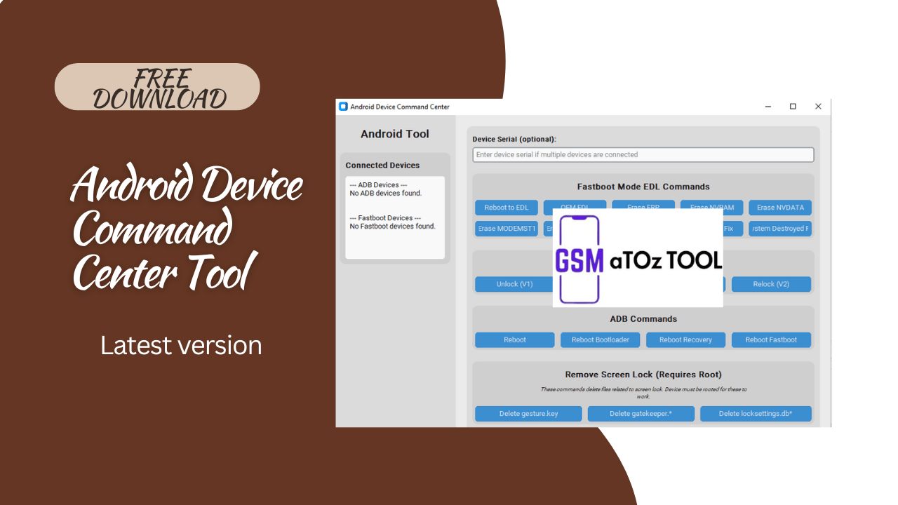 Android device command center tool for device management