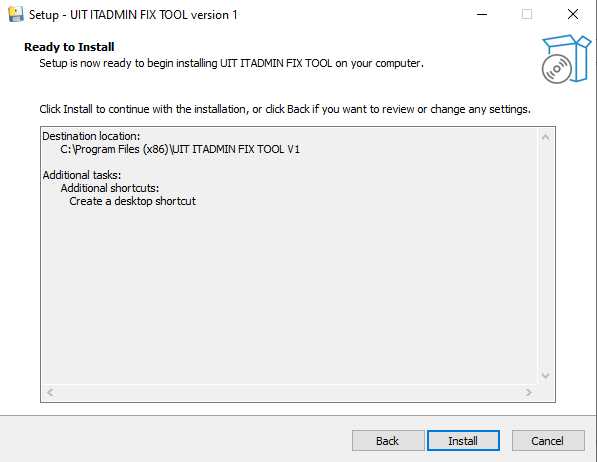 Uit it admin fix tool