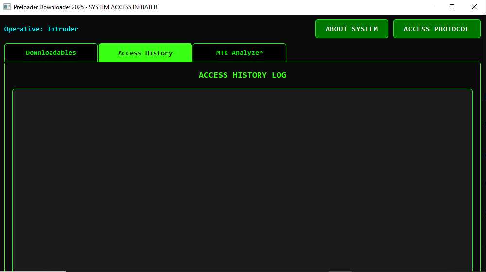 Preloader downloader tool system access initiated download Preloader downloader tool