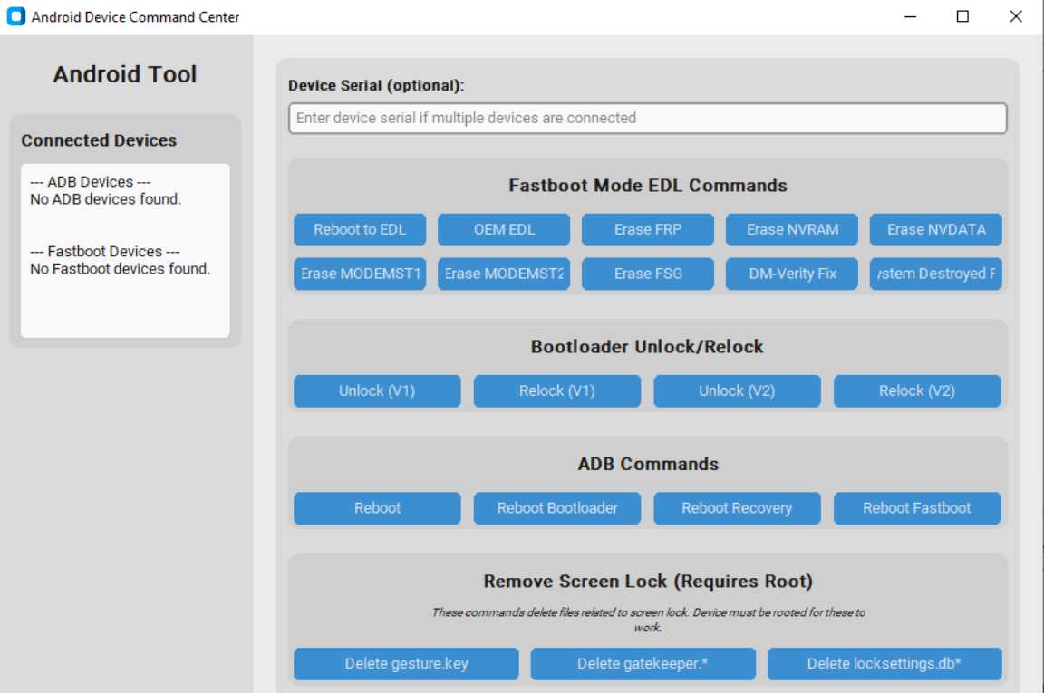 Android device command center tool Android device command center tool