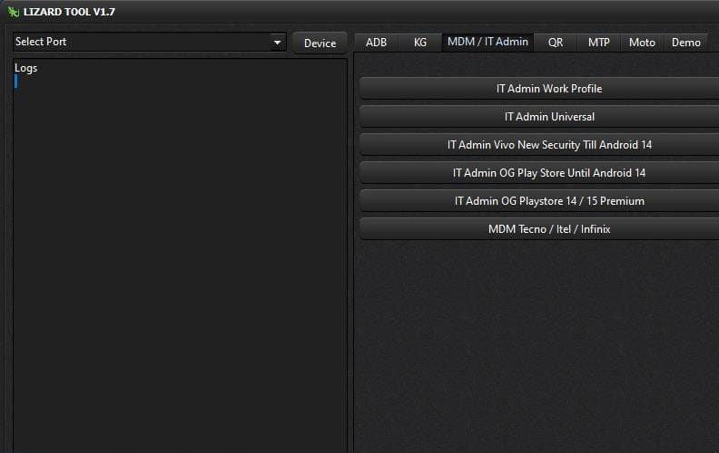 Lizard tool v1. 7 samsung mdm removal and motorola repair Lizard tool