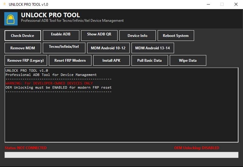 Unlock pro tool v1. 0 for tecno/infinix/itel devices Unlock pro tool