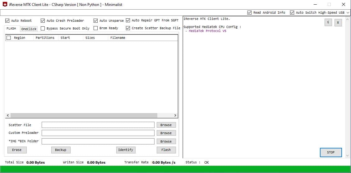 Ireverse mtk client tool flash and unlock mtk devices Ireverse mtk client tool