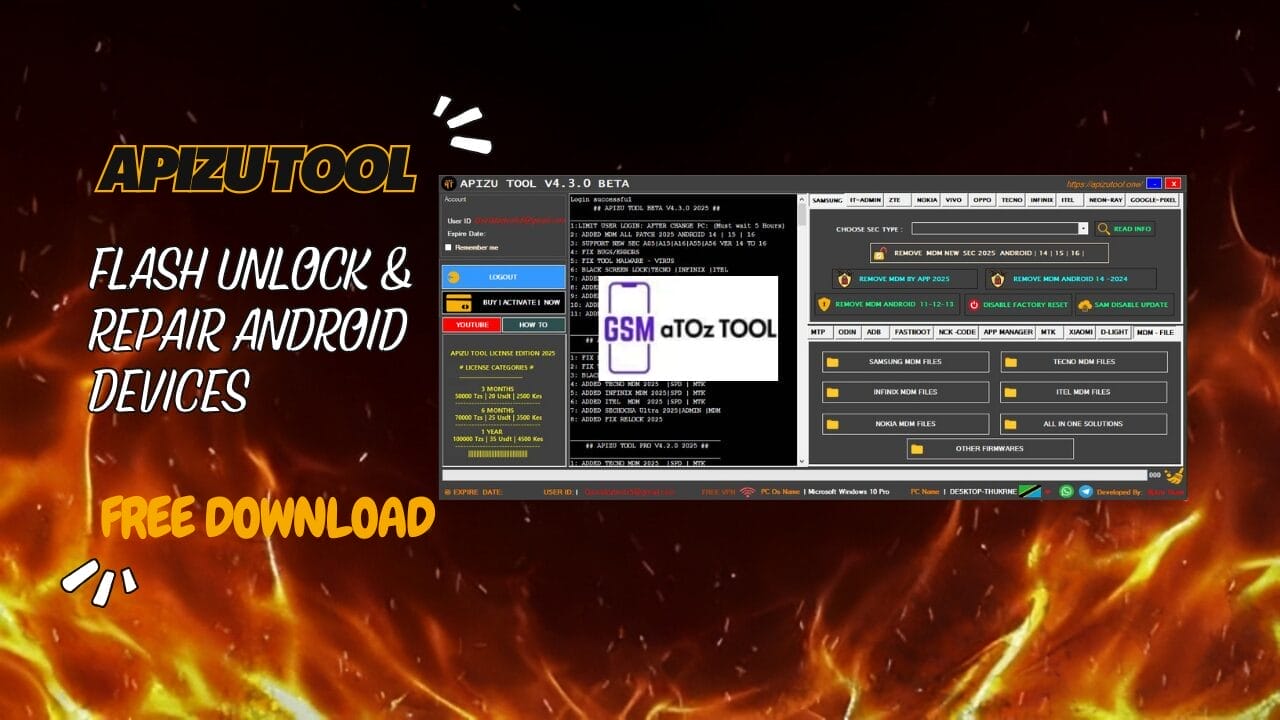 Apizu tool v4. 3. 0 flash unlock & repair android devices Apizu tool v4. 3. 0 flash unlock & repair android devices