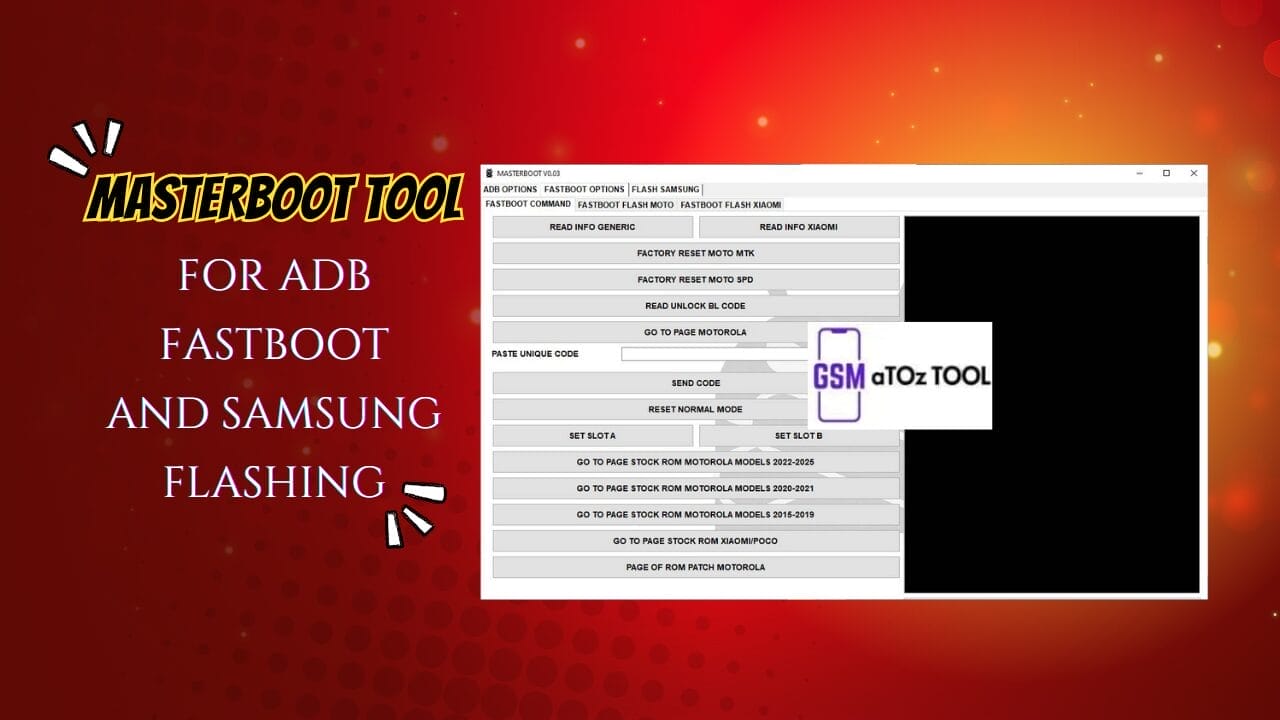Masterboot tool v0. 03 for adb/ fastboot and samsung flashing