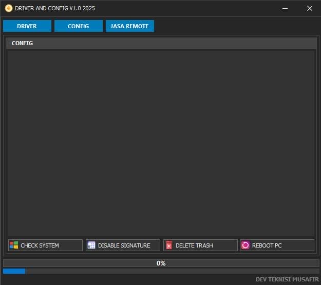 Driver and config tool Driver and config tool