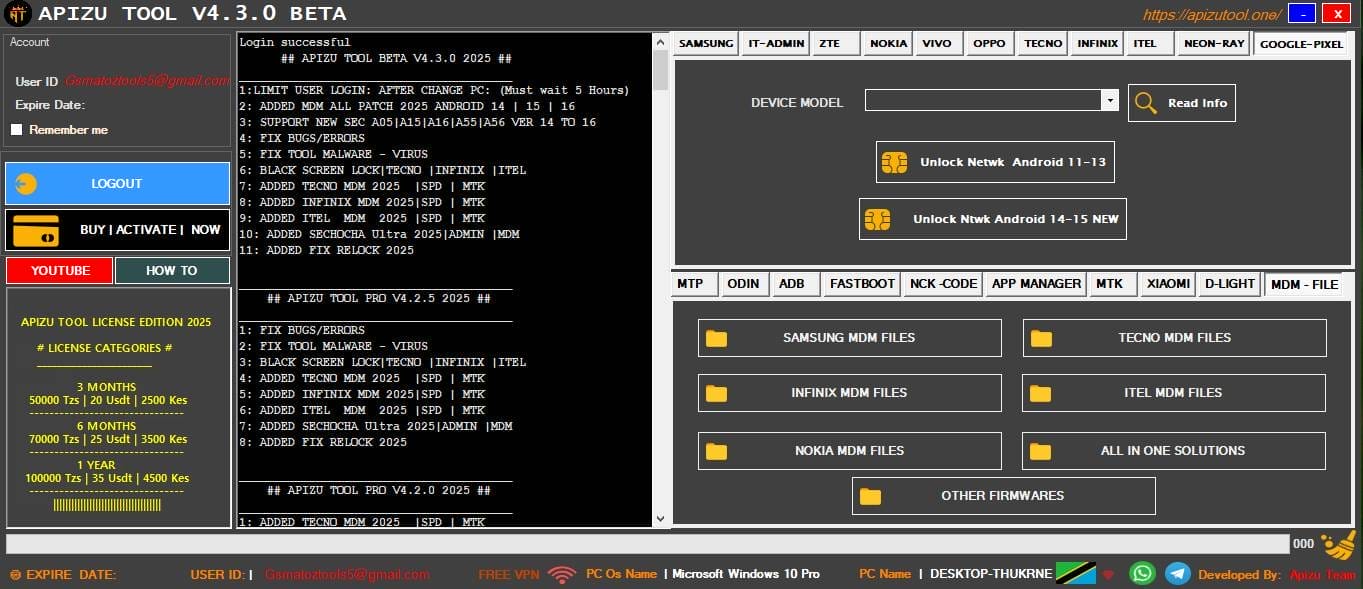 Apizu tool v4. 3. 0 flash unlock & repair android devices Apizu tool
