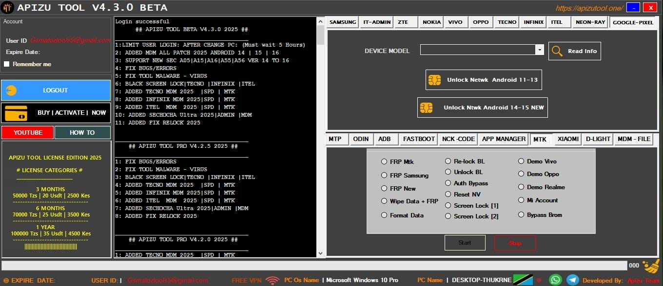 Apizu tool v4. 3. 0 flash unlock & repair android devices Apizu tool