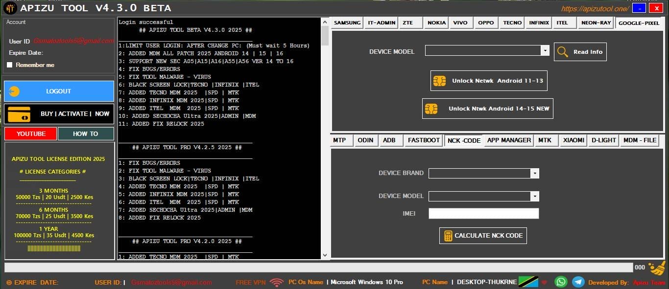 Apizu tool v4. 3. 0 flash unlock & repair android devices Apizu tool