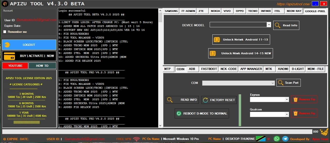 Apizu tool v4. 3. 0 flash unlock & repair android devices Apizu tool