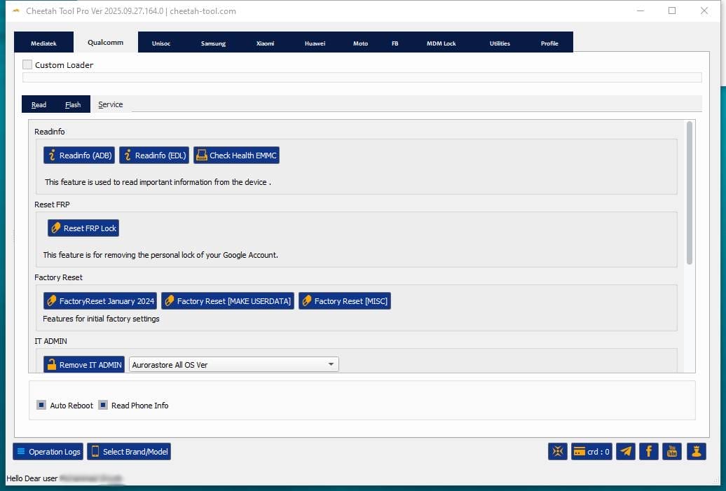 Cheetah tool remove frp & unlock phones latest versio