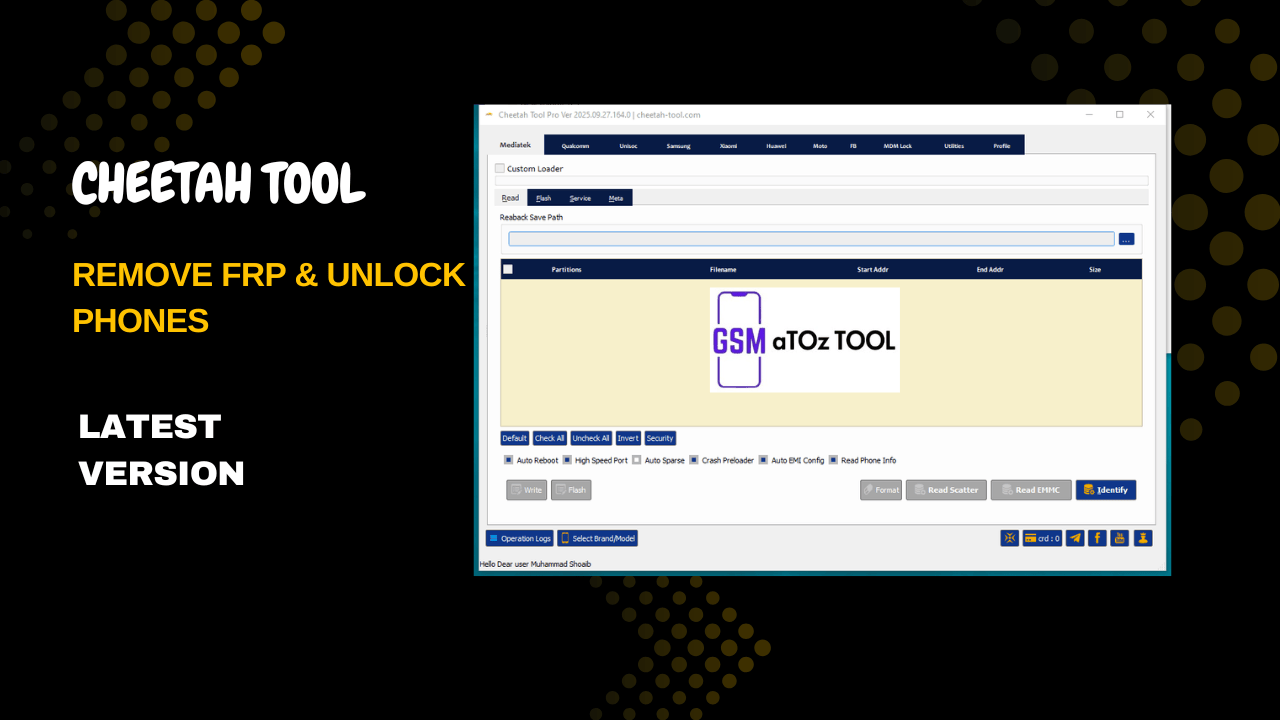 Cheetah tool remove frp & unlock phones latest version
