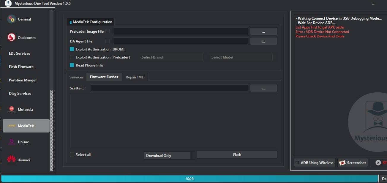 Mysterious-dev tool v1. 0. 7 unlocking & flashing your phones Mysterious-dev tool