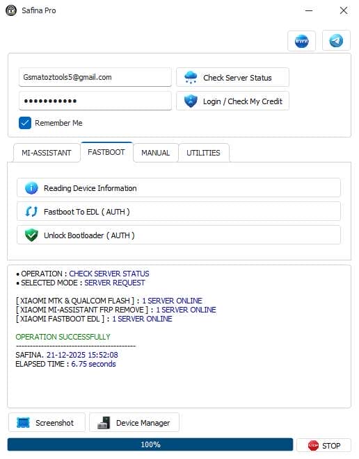 Safina pro tool v1. 5 work with fastboot and mi assistant Safina pro tool