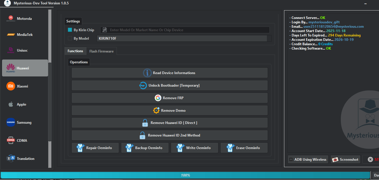 Mysterious-dev tool v1. 0. 7 unlocking & flashing your phones Mysterious-dev tool