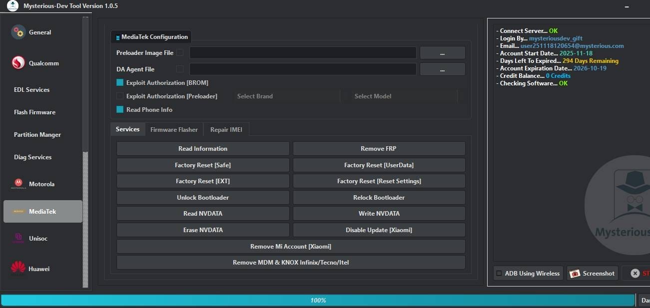 Mysterious-dev tool v1. 0. 7 unlocking & flashing your phones Mysterious-dev tool