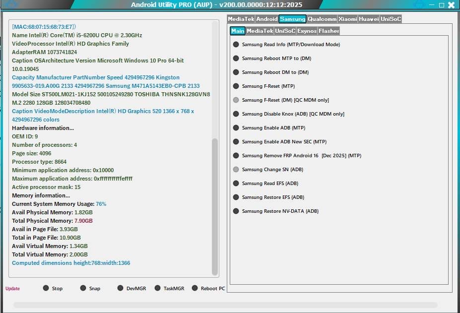 Android utility tool v200. 1 (mediatek/ android/ samsung /qualcomm) Android utility tool v200