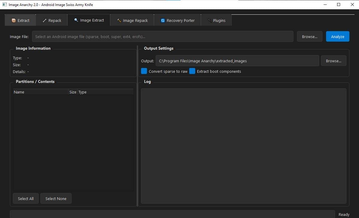 Image anarchy tool v2. 0 modify and rebuild android image files and ota Image anarchy tool