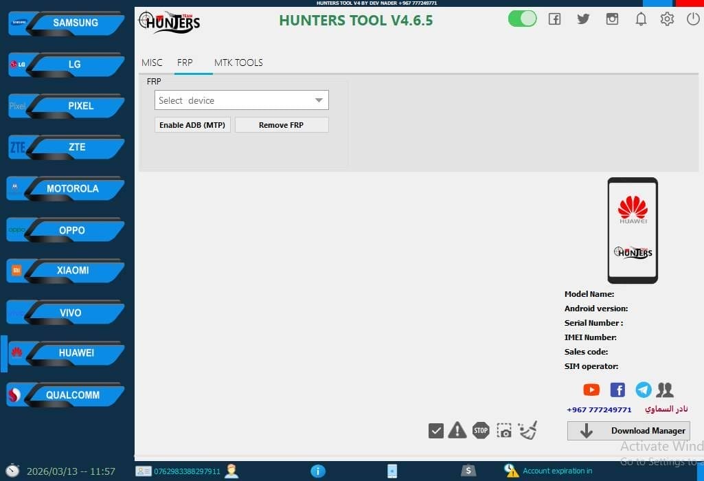 Hunters tool v4. 6. 5 qualcomm & android service tool Hunters tool