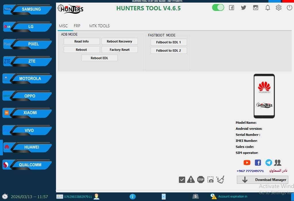 Hunters tool v4. 6. 5 qualcomm & android service tool Hunters tool